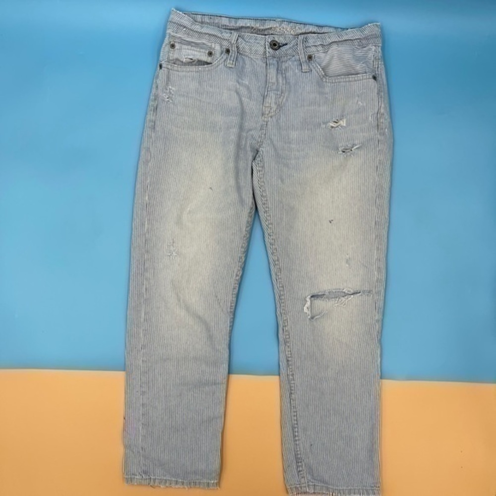 American Eagle Distressed Stripped Jeans